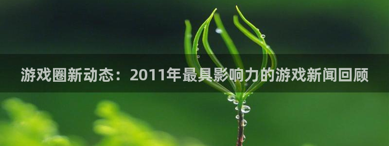 鼎点娱乐的意思：游戏圈新动态：2011年最具影响力的游戏新闻