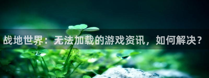 鼎点娱乐注册官方登录app：战地世界：无法加载的游戏资讯，如